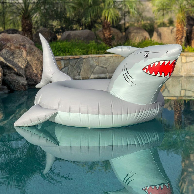 GoFloats Great White Bite Shark Party Tube Inflatable Raft - Fun Pool Float for Adults and Kids - Image 4